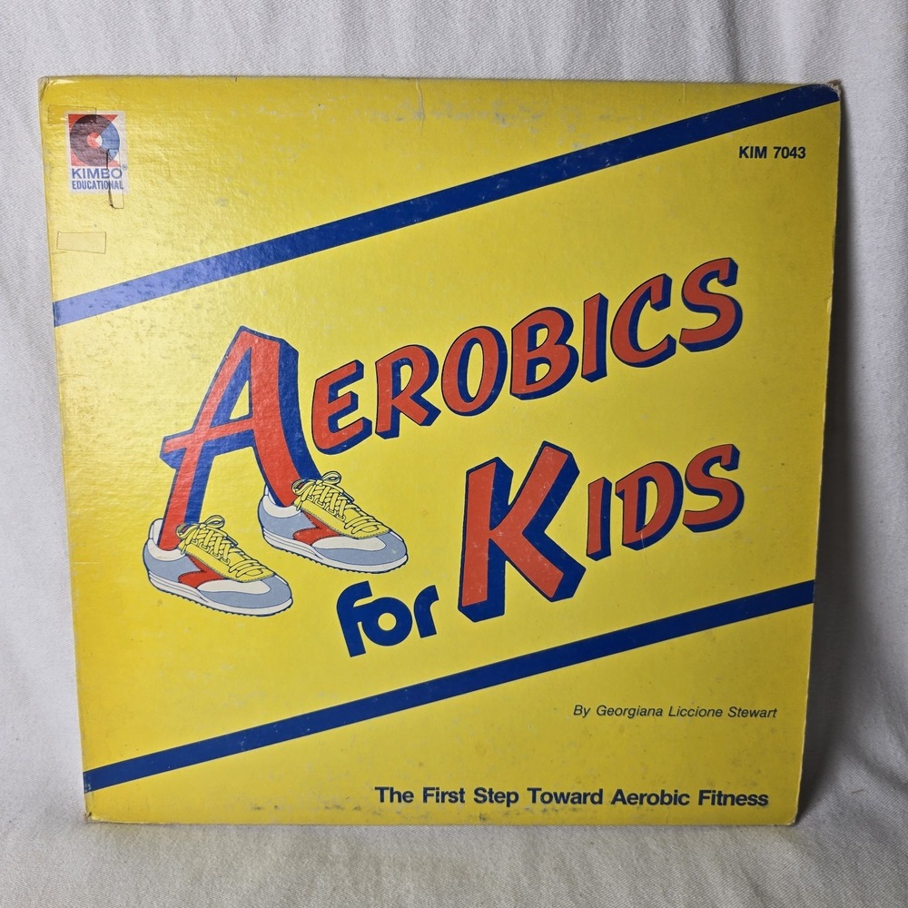 1980 AEROBICS FOR KIDS BY GEORGIANA STEWART Vinyl Record‎ With Book  KIM 7043